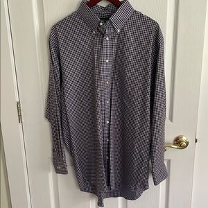 Nordstrom Blue and Brown Casual Button Down Shirt